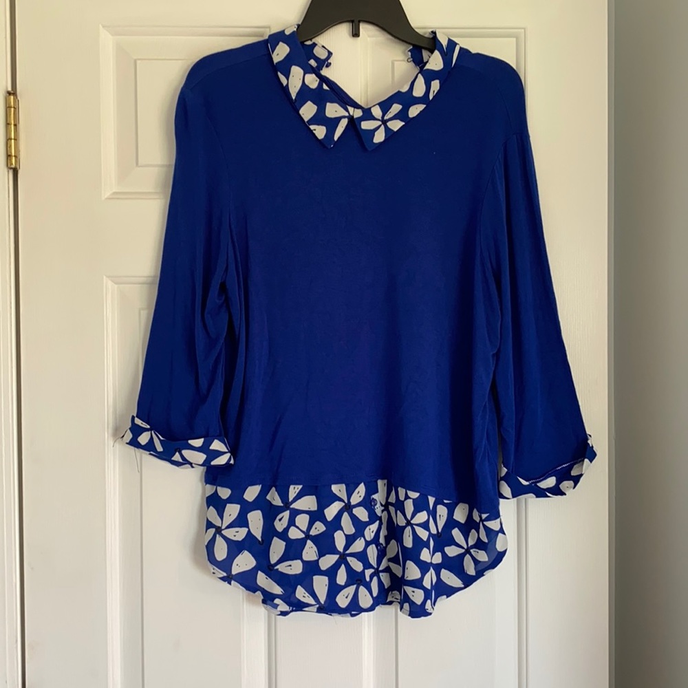 Blue spring blouse